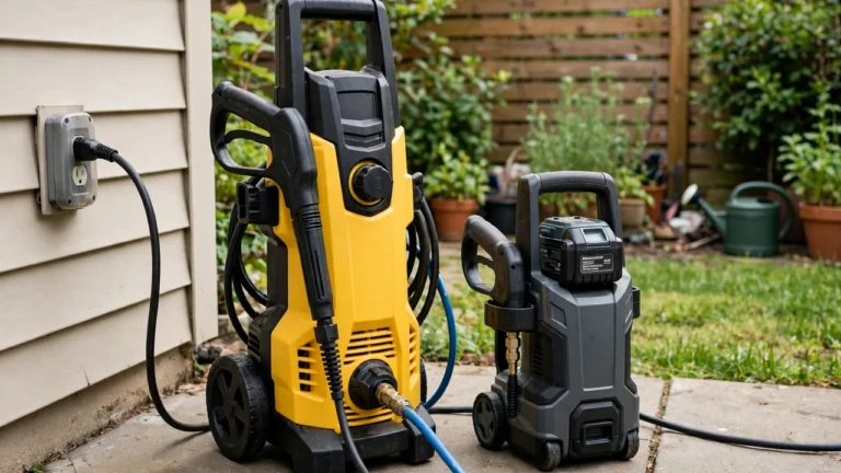 Corded vs cordless pressure washer comparison side by side