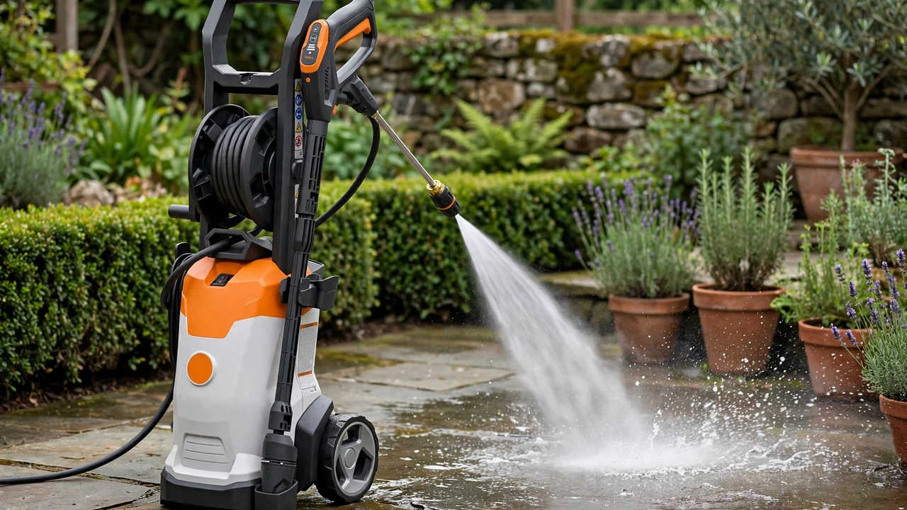 Stihl pressure washer review 2026 — RE series cleaning a patio
